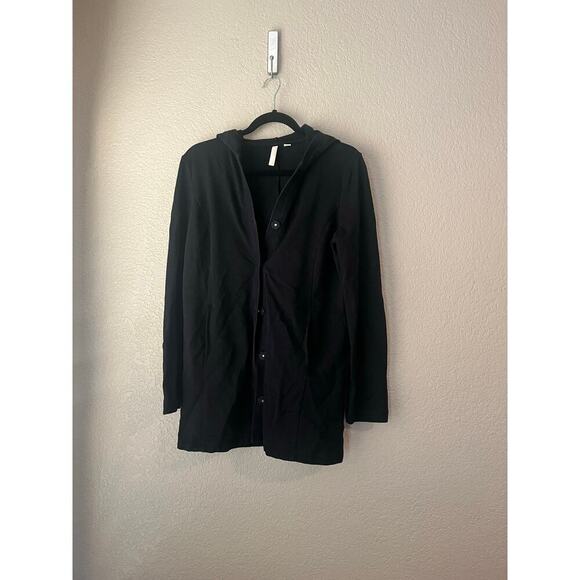 J. Jill Pure Jill Cotton Modal Stretch Cardigan Sweater Thick Hooded Snap XS - Picture 2 of 8